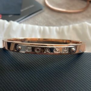 Coach rose gold & silver hinged bangle